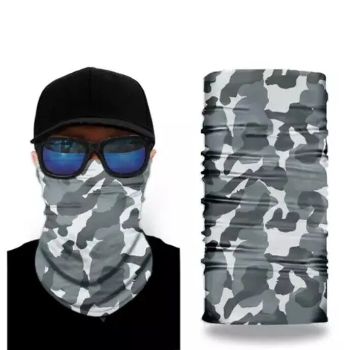 10x Face Mask Cloth Bandana Neckerchief Wrist Black Camouflage Breathable Unisex