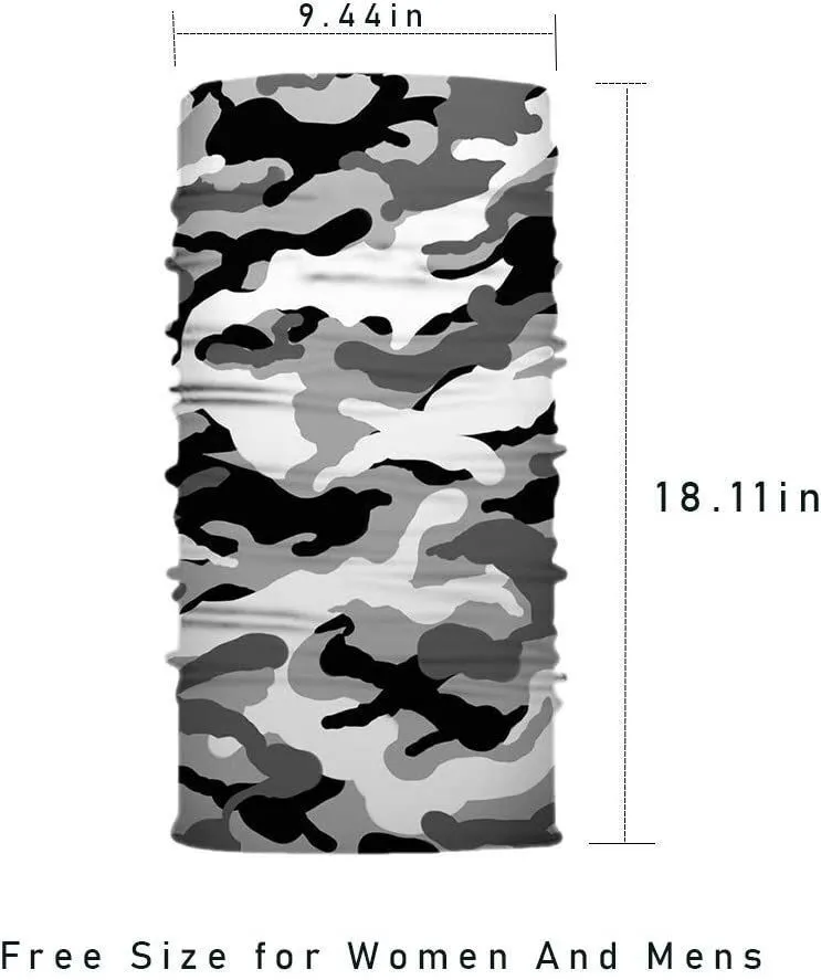 10x Face Mask Cloth Bandana Neckerchief Wrist Black Camouflage Breathable Unisex