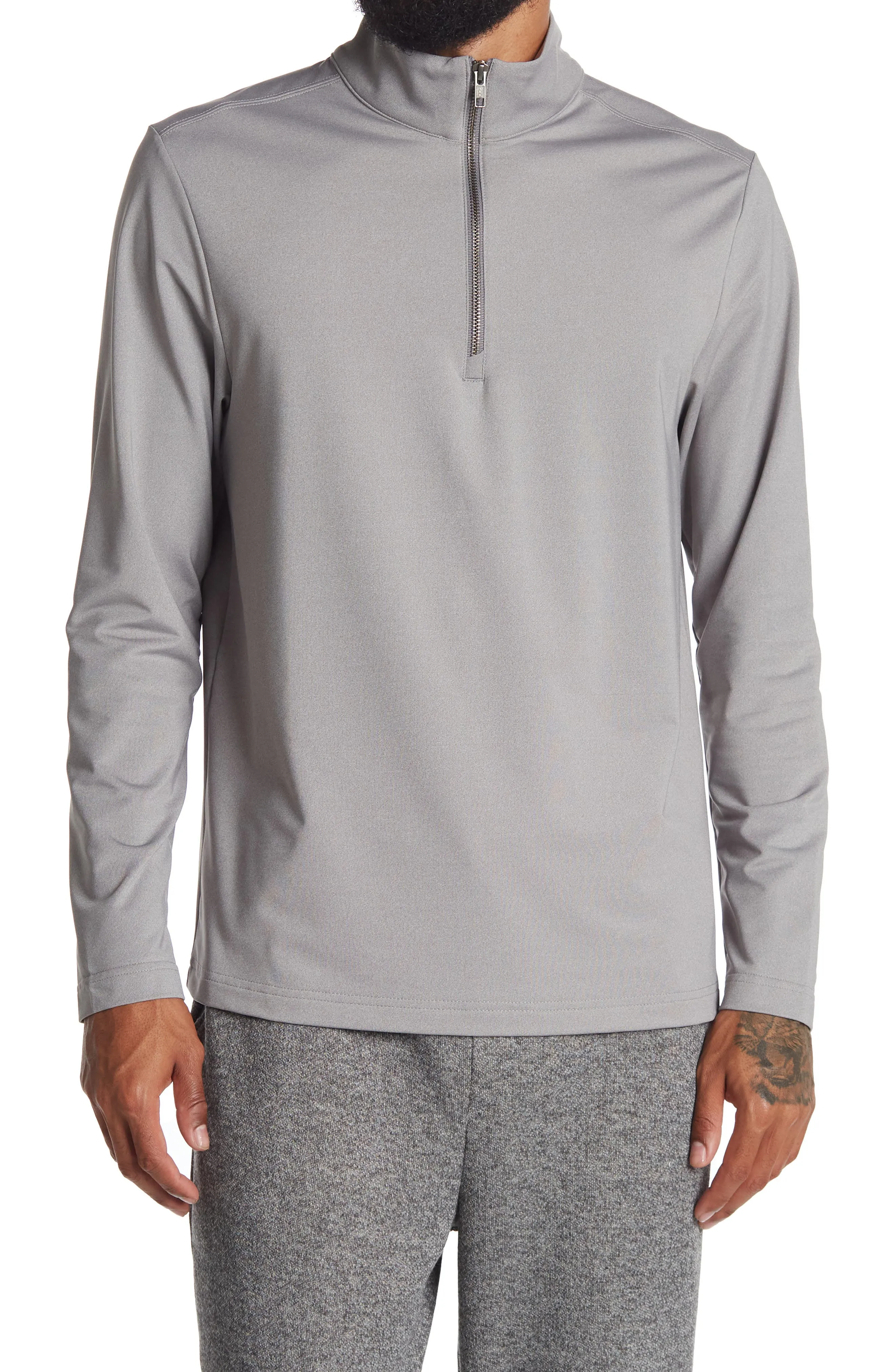 14th & Union Light Grey Performance Quarter Zip Pullover