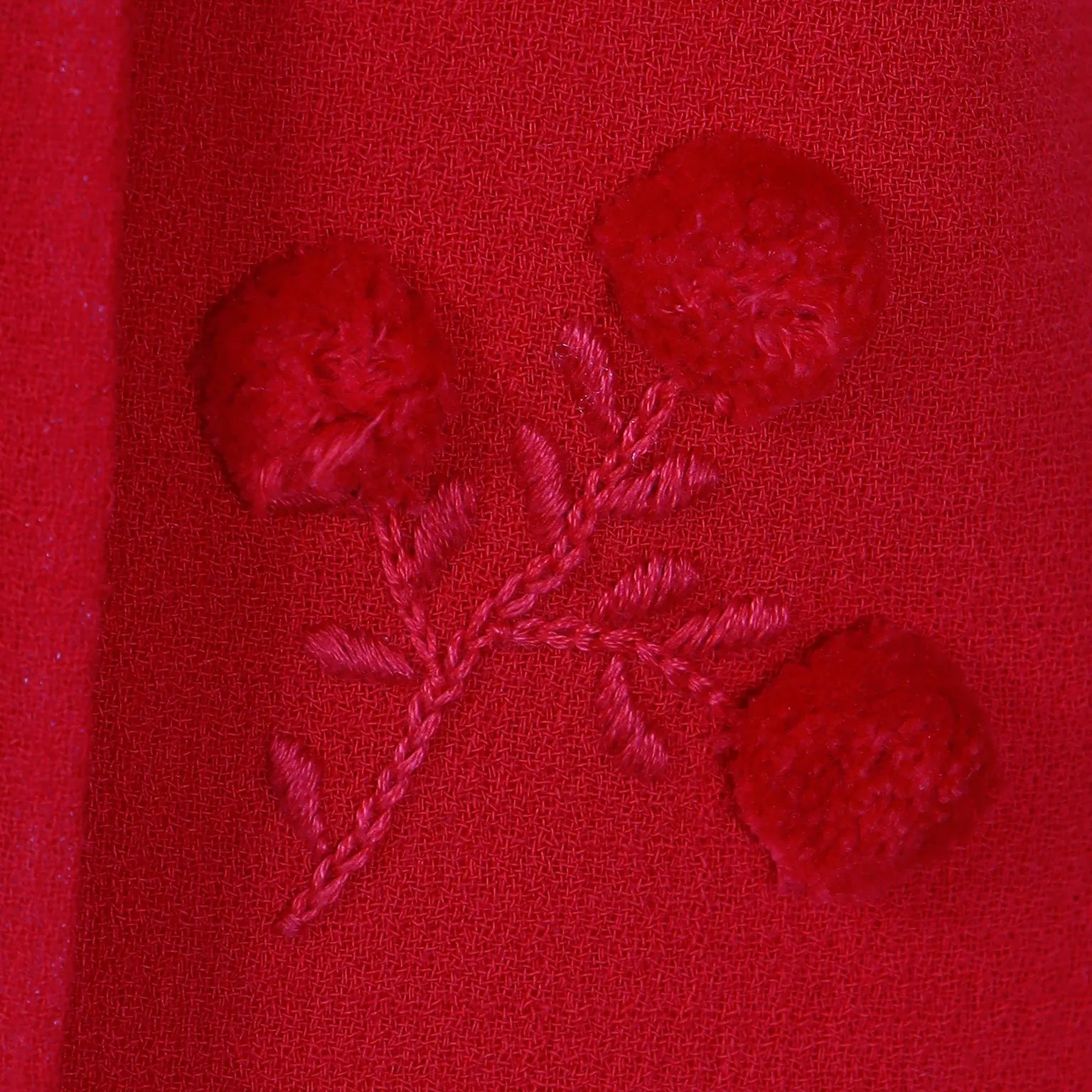 1990s Bill Blass Vintage Red Jacket w Embroidered 3D Flowers