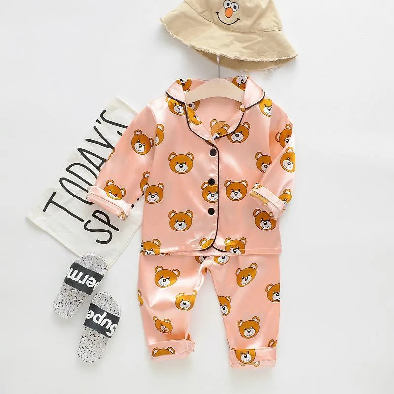 2-piece Cartoon Design Pajamas for Toddler Girl Wholesale children's clothing