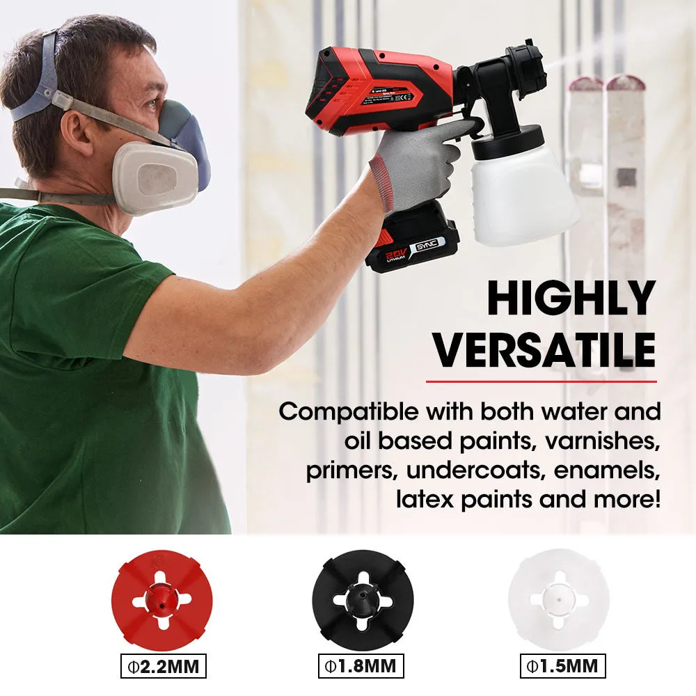 20V Cordless Paint Sprayer Kit, 1L, 3 Nozzles - Baumr-AG