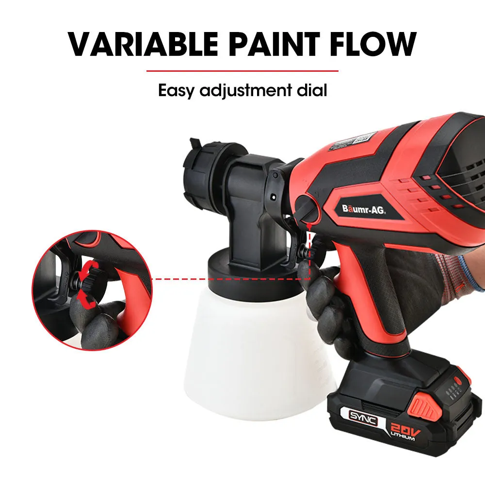 20V Cordless Paint Sprayer Kit, 1L, 3 Nozzles - Baumr-AG