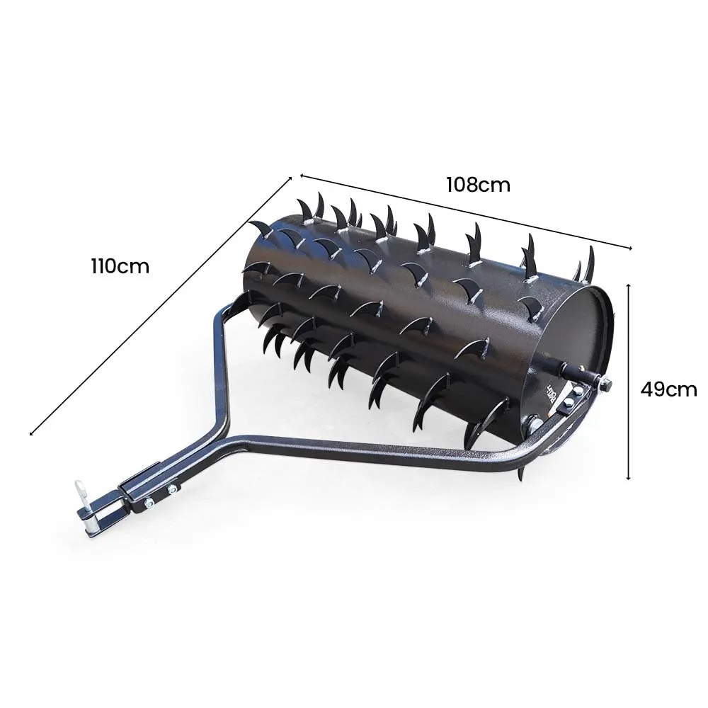 36" Tow-Behind Steel Lawn Roller Spike Aerator, 78 Spikes