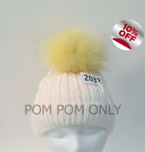 7" FOX POMPOM! Fur Pom-Pom, Real Fox Fur, Yellow Pom Pom, Fur Pom Pom, Fox Pompom, Real Fur, Pom, for Hat, Knitted, Children, Cap, Beanie