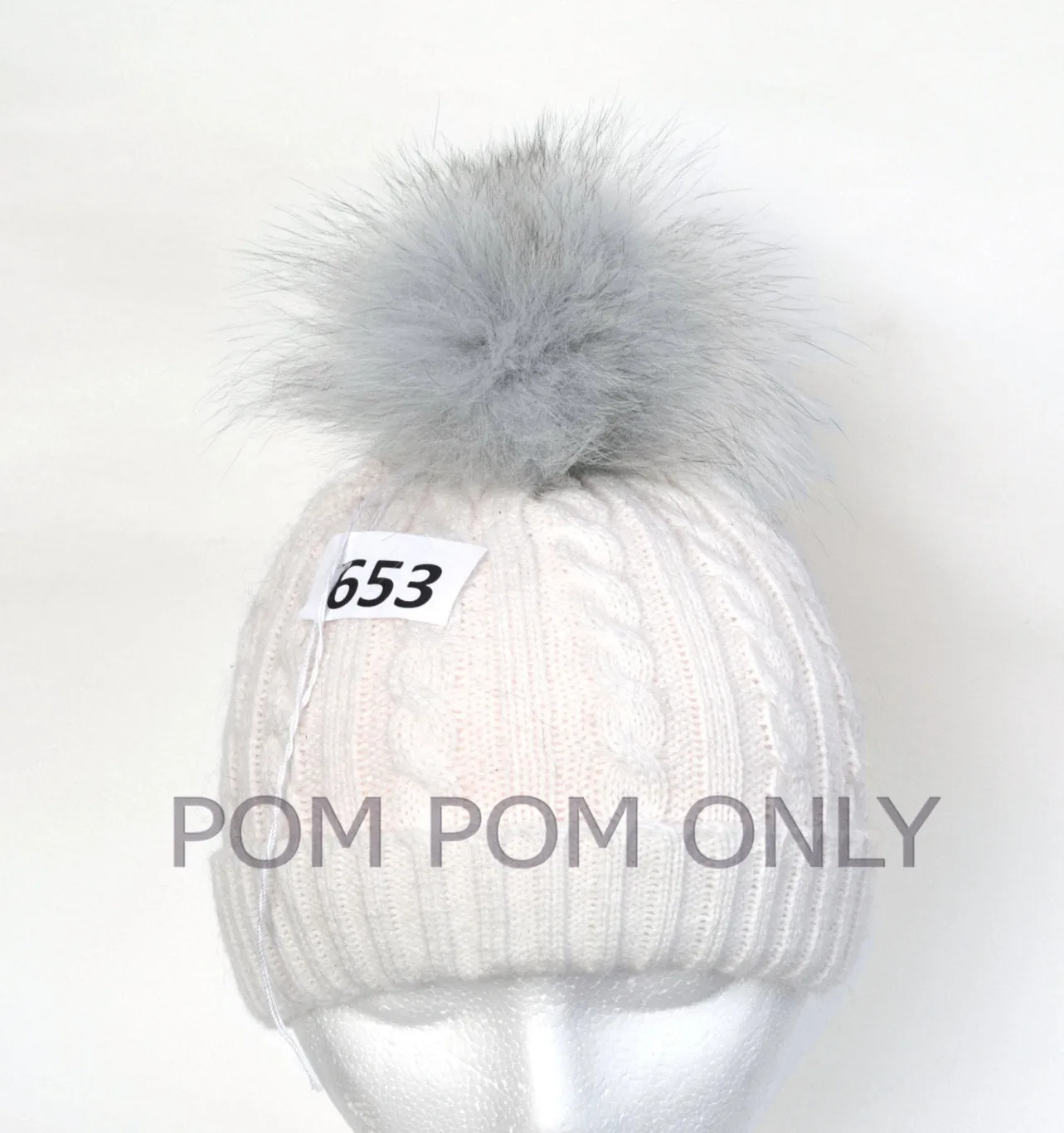 7" GREY POMPOM!  Fox Pom Pom, Fur Pom Pom, Pom Pom for Hat, Women Pom Pom Hat, Knitted Hat, Pom Pom Beanie, Child Hat, Ball, Bobble, Tuque