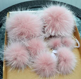 9" EXTRA LARGE PINK Powder Pom Poms! Fur Pom Pom Double Pom Pom Raccoon Pom Pom Chunky Hat Pom Pom Hat Beanie Tuque Knit Hat Puff Fur Ball