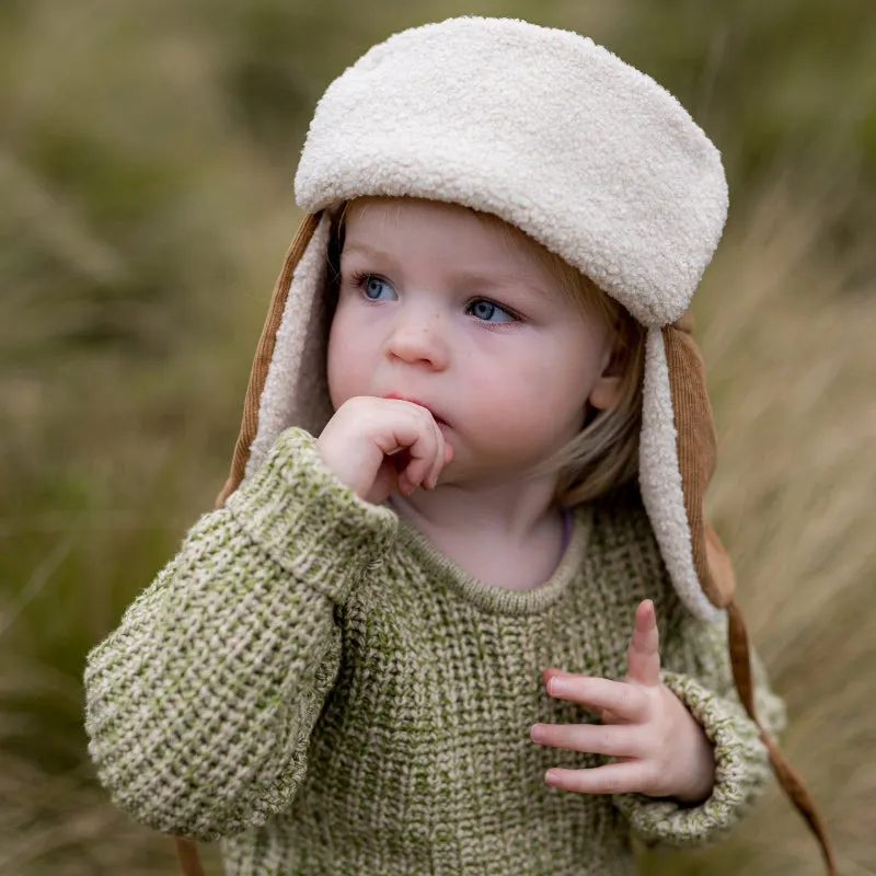 Acorn Aviator Cord Beanie - Chestnut