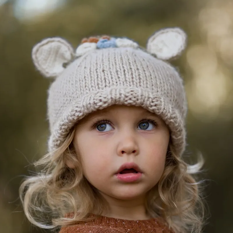 Acorn Bunny Bouquet Beanie - Oatmeal