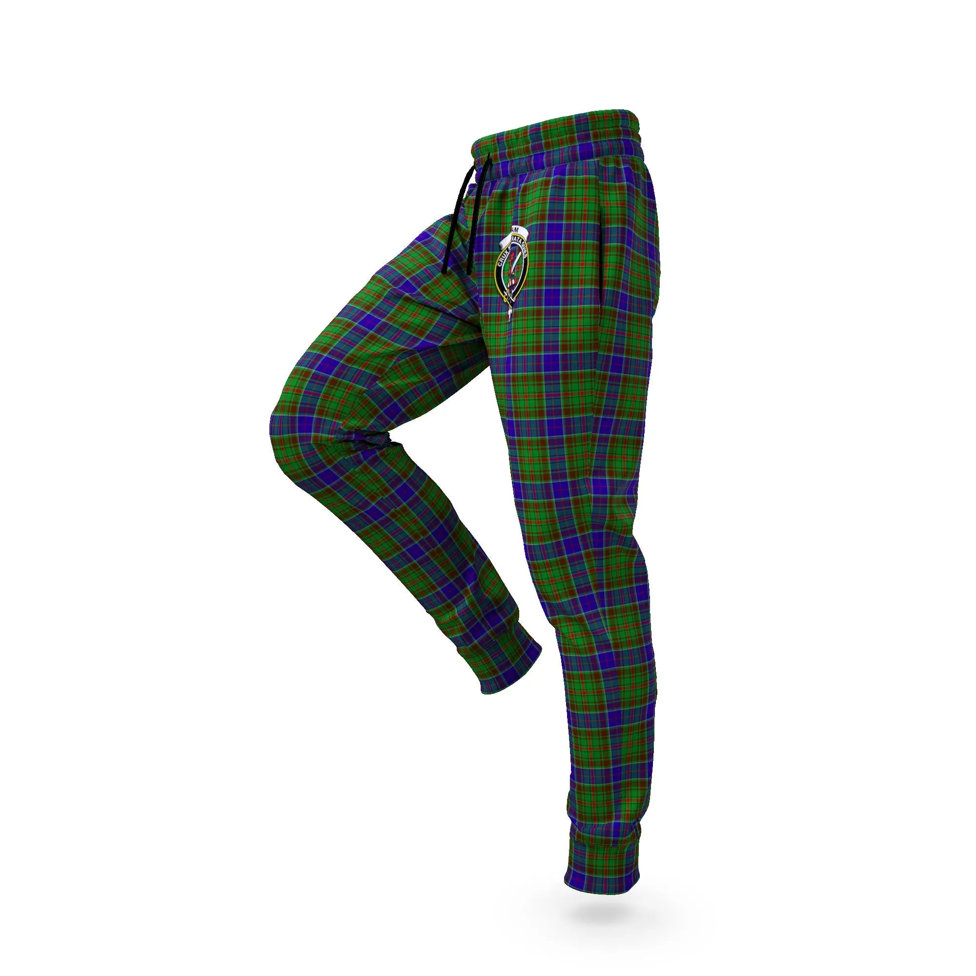 Adam Tartan Joggers Pants with Family Crest