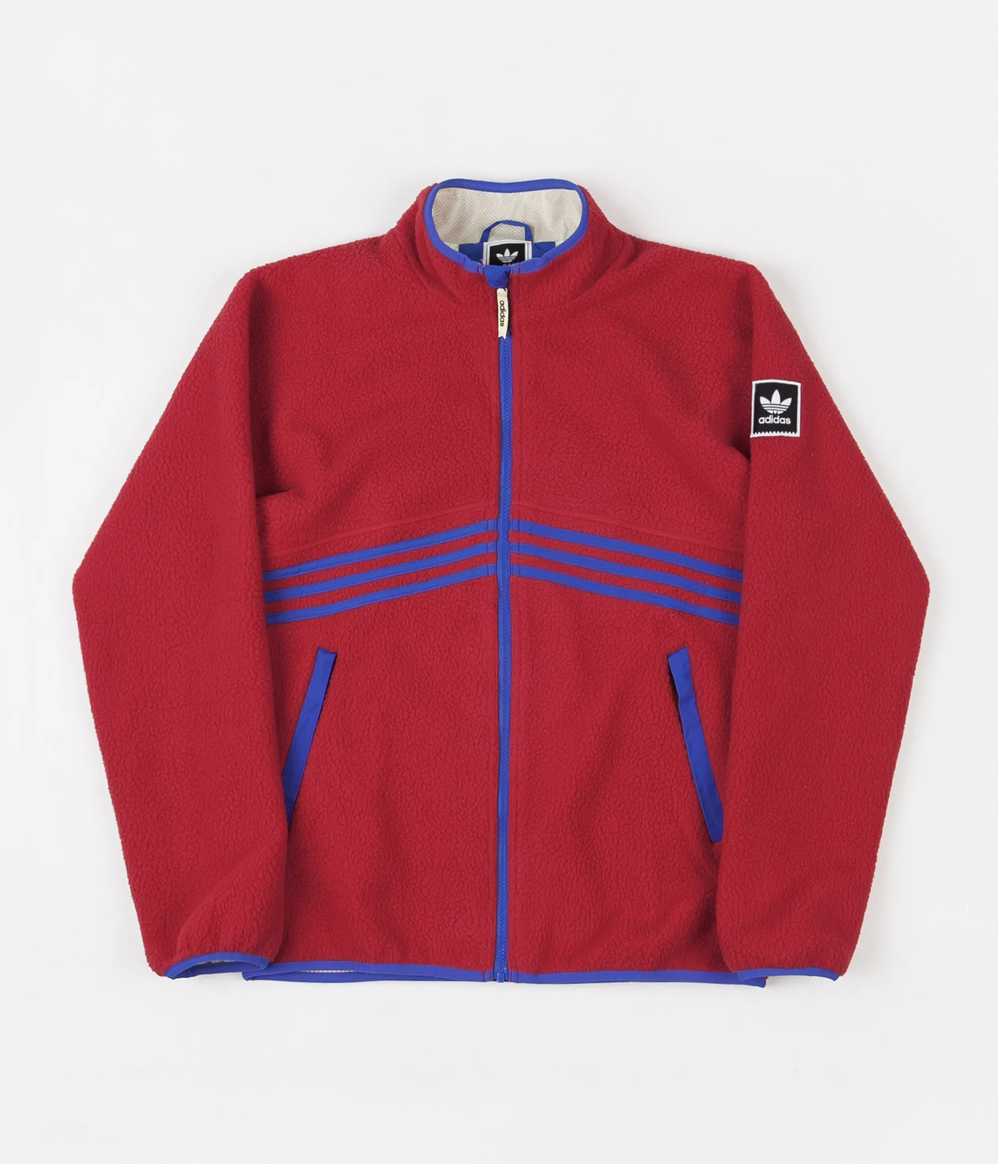 Adidas Sherpa Full Zip Jacket - Power Red / Hi-Res Blue / Haze Yellow