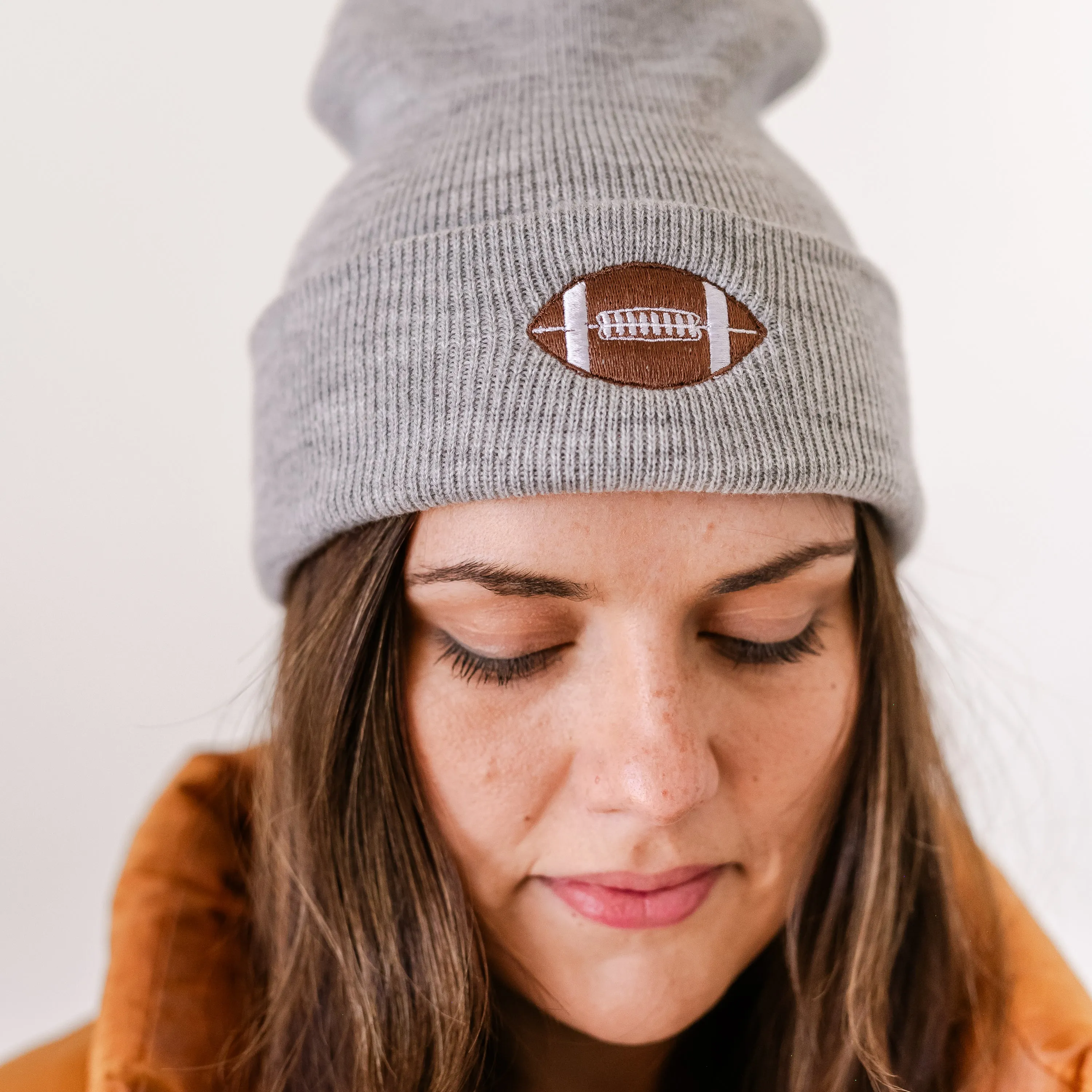 ADULT BEANIE - Football - Gray