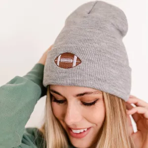 ADULT BEANIE - Football - Gray