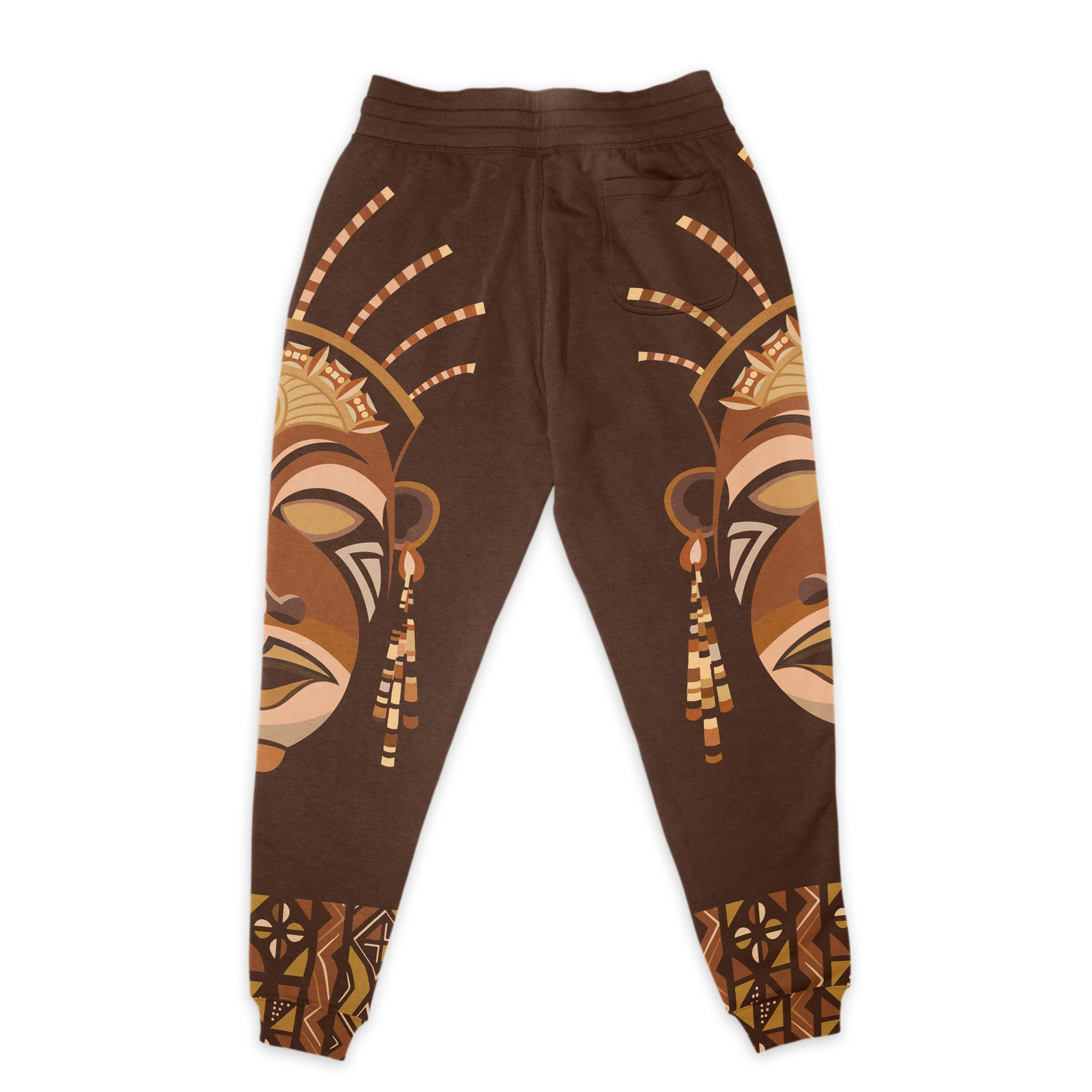 African Mask Printed Mudcloth Joggers