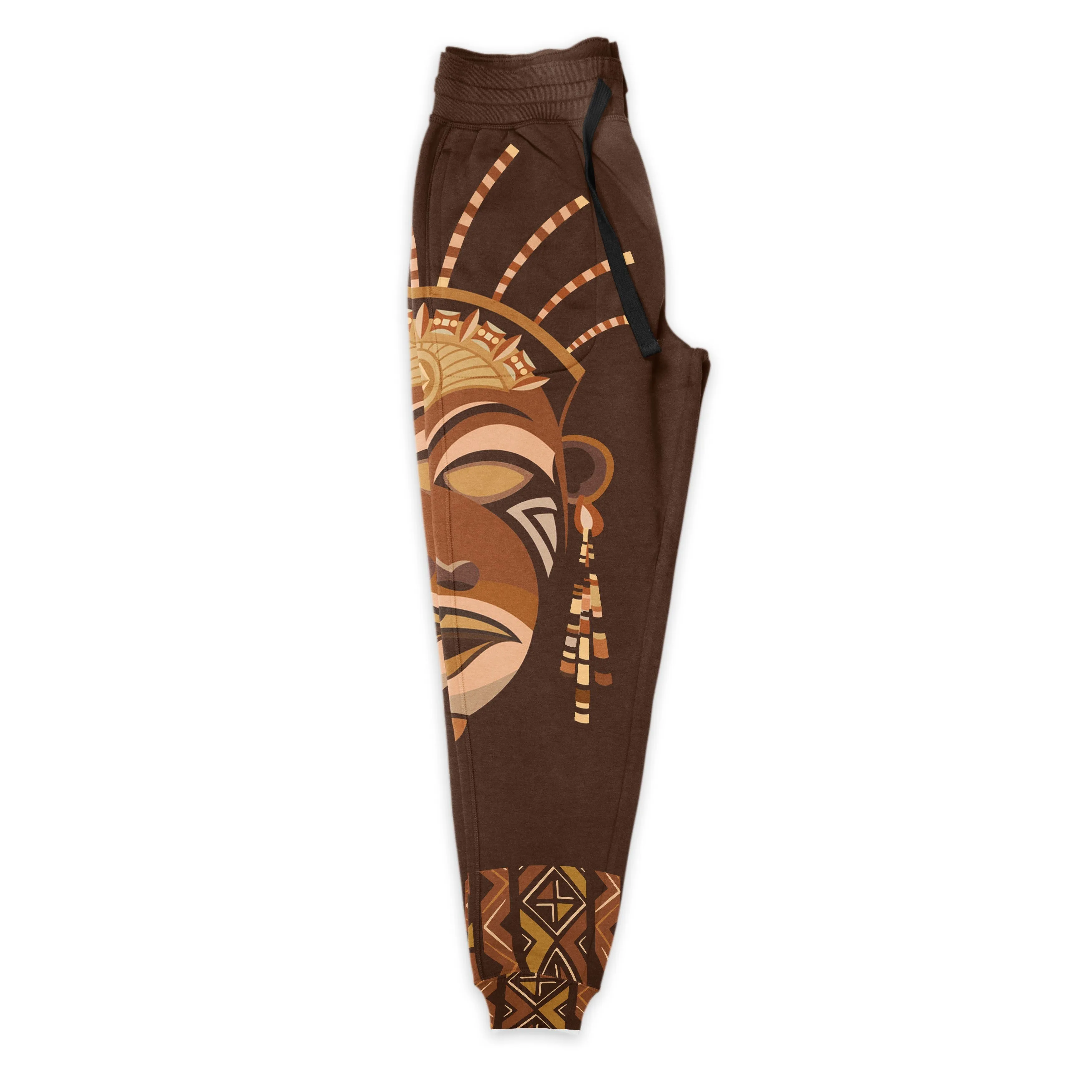 African Mask Printed Mudcloth Joggers