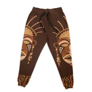 African Mask Printed Mudcloth Joggers