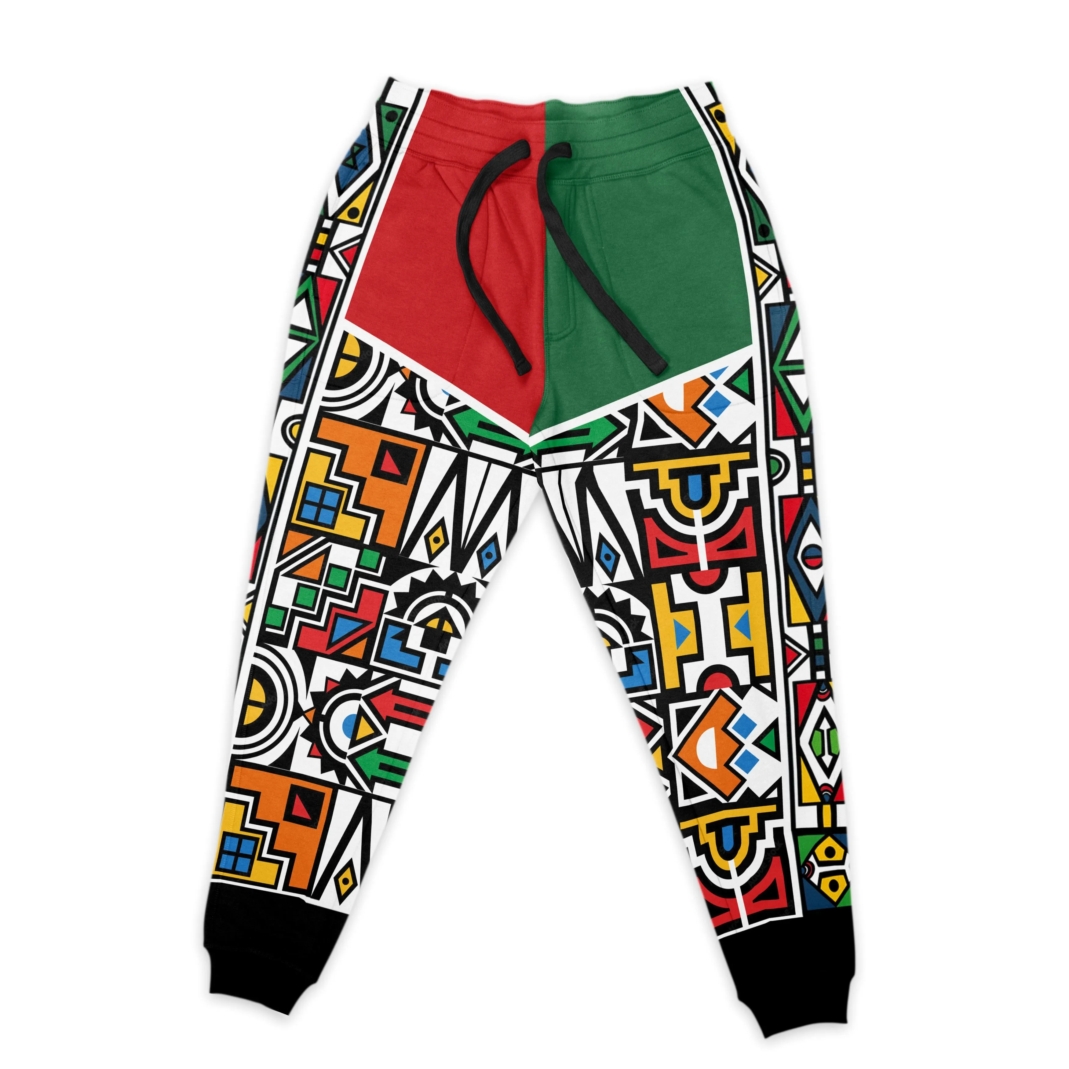 African Ndebele Pattern Joggers