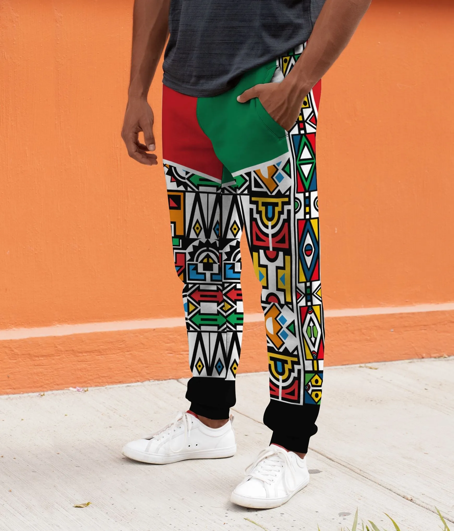 African Ndebele Pattern Joggers