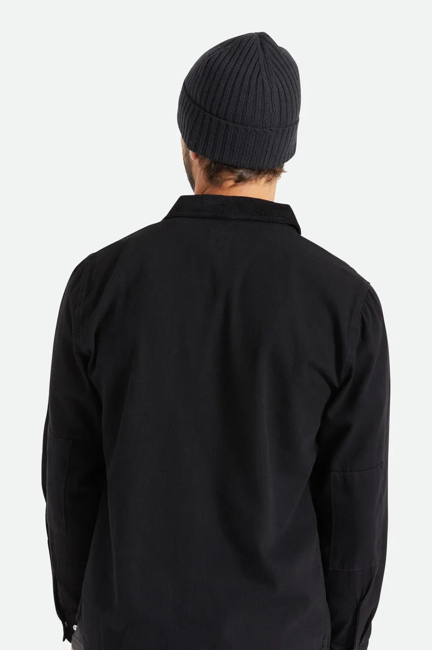 Alpha Square Merino Wool Beanie - Black