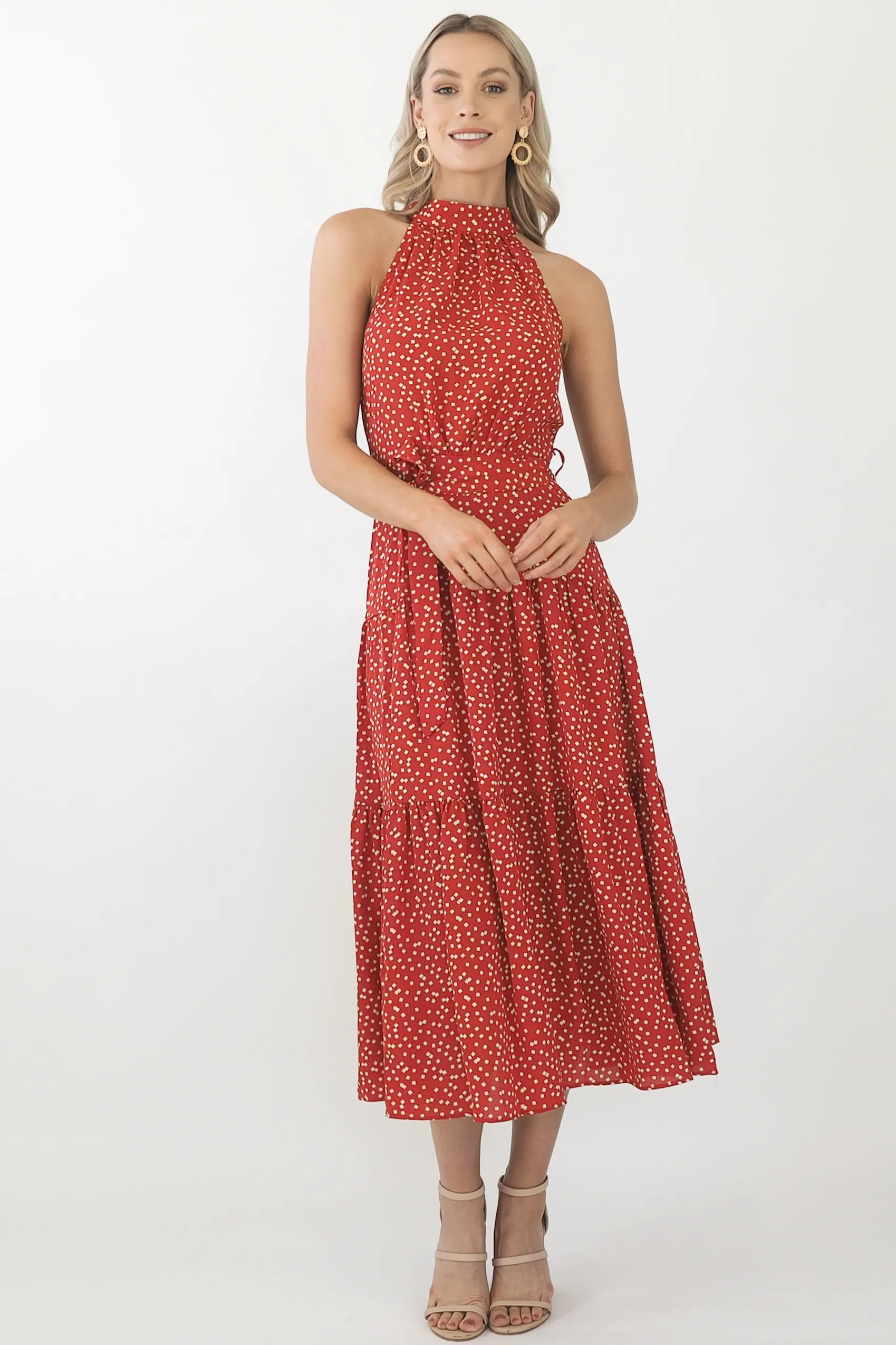 Amelia Maxi Dress- Rusty Red