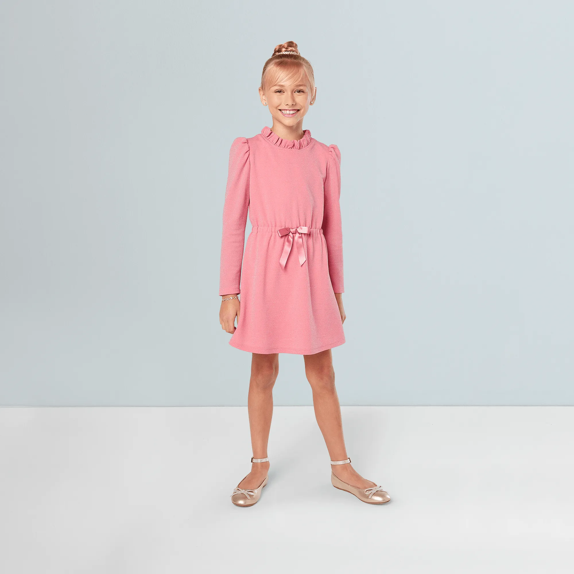 American Girl® x Something Navy Rosy Radiance Puff-Sleeve Dress for Girls