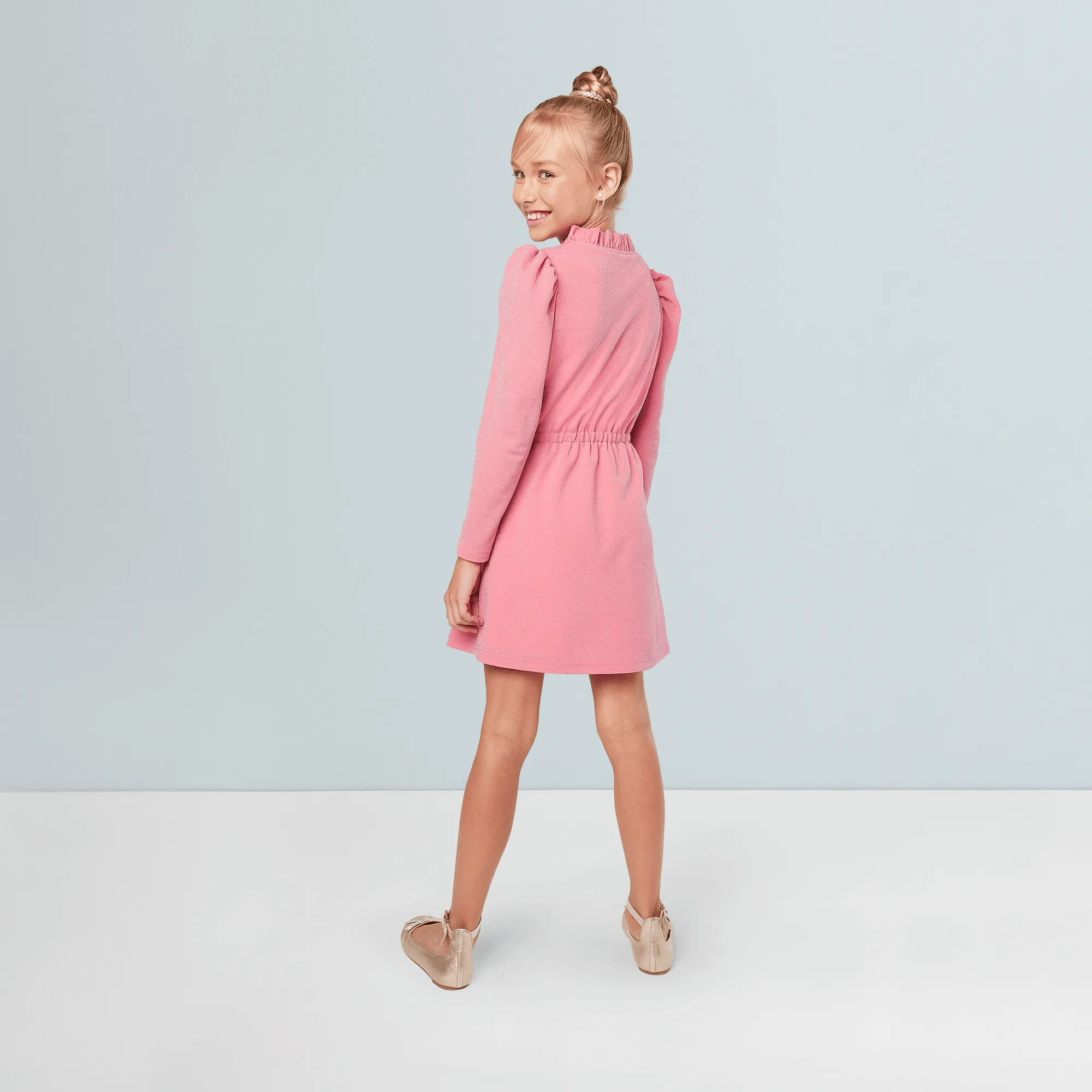 American Girl® x Something Navy Rosy Radiance Puff-Sleeve Dress for Girls