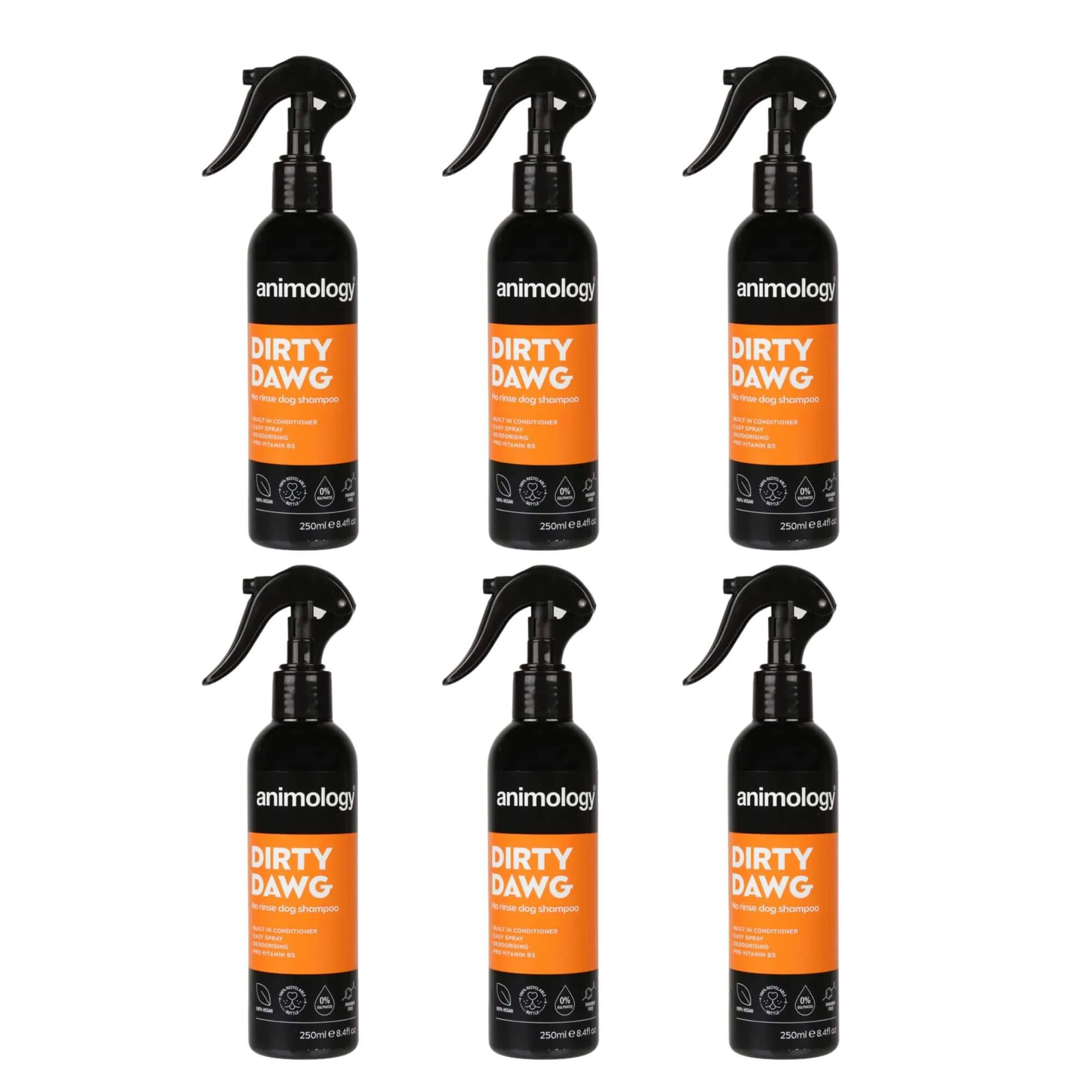 Animology Dirty Dawg No Rinse Dog Spray 6 x 250ml