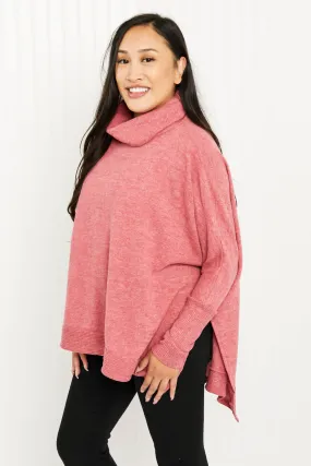 *App Exclusive* Love and Cuddles Cowl Neck Poncho Sweater