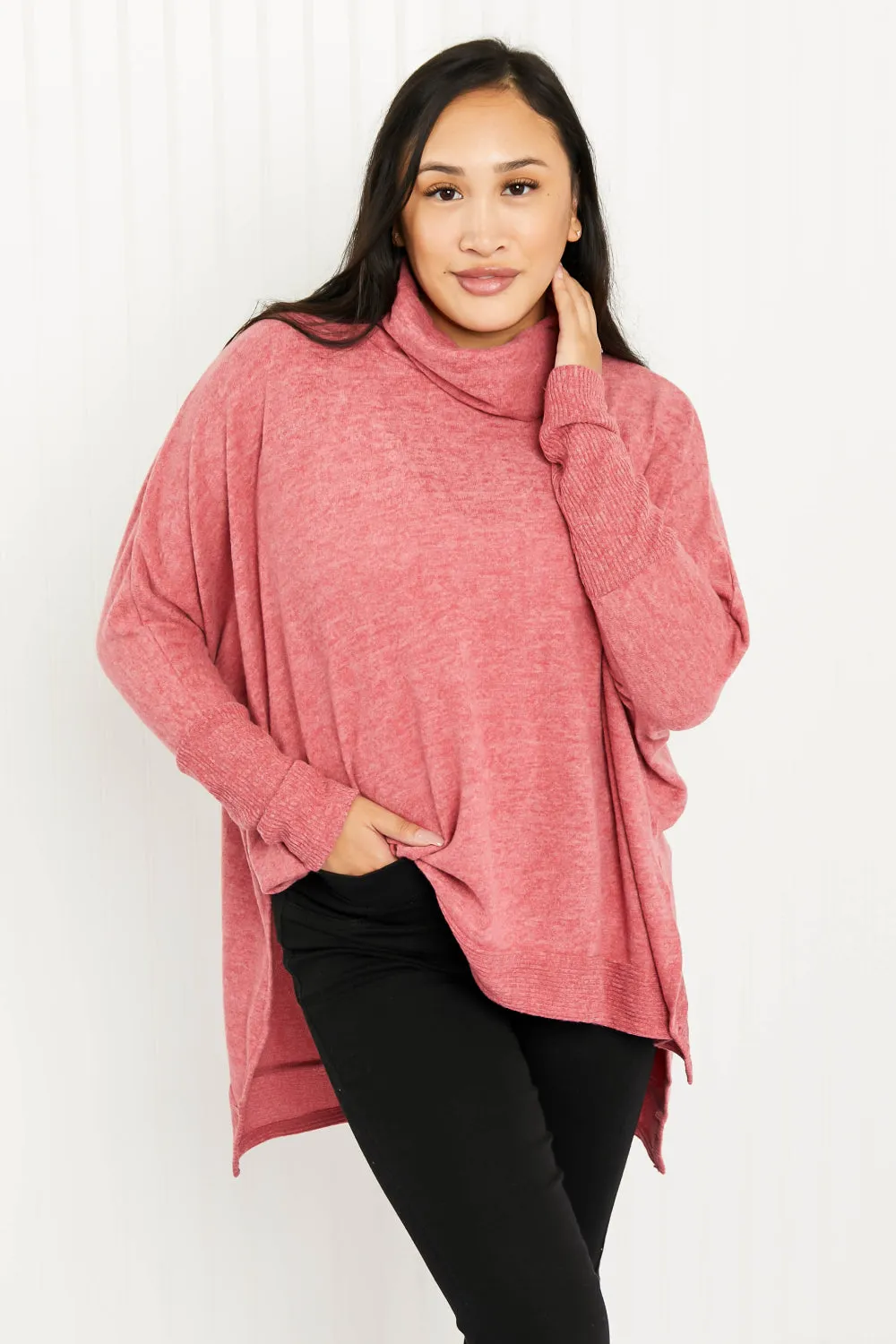 *App Exclusive* Love and Cuddles Cowl Neck Poncho Sweater