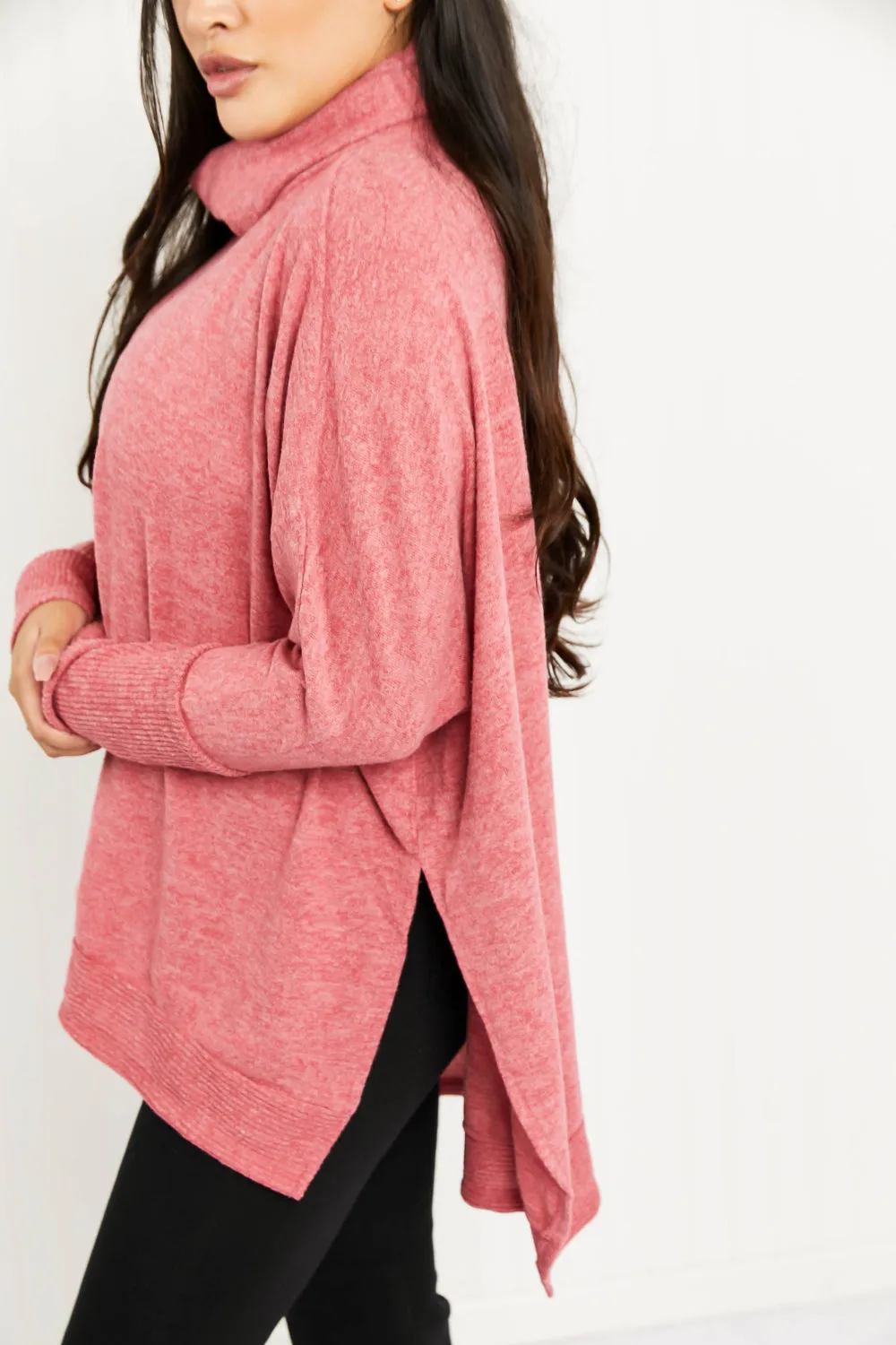 *App Exclusive* Love and Cuddles Cowl Neck Poncho Sweater