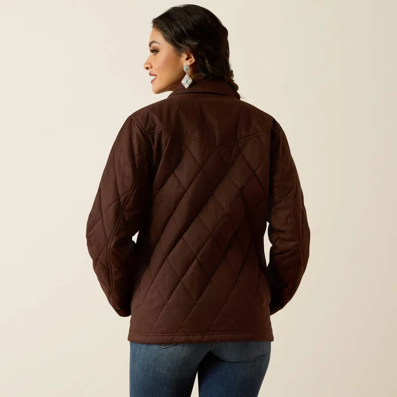 Ariat Women's Grizzly Quilted Barn Jacket - Mole - 10052401