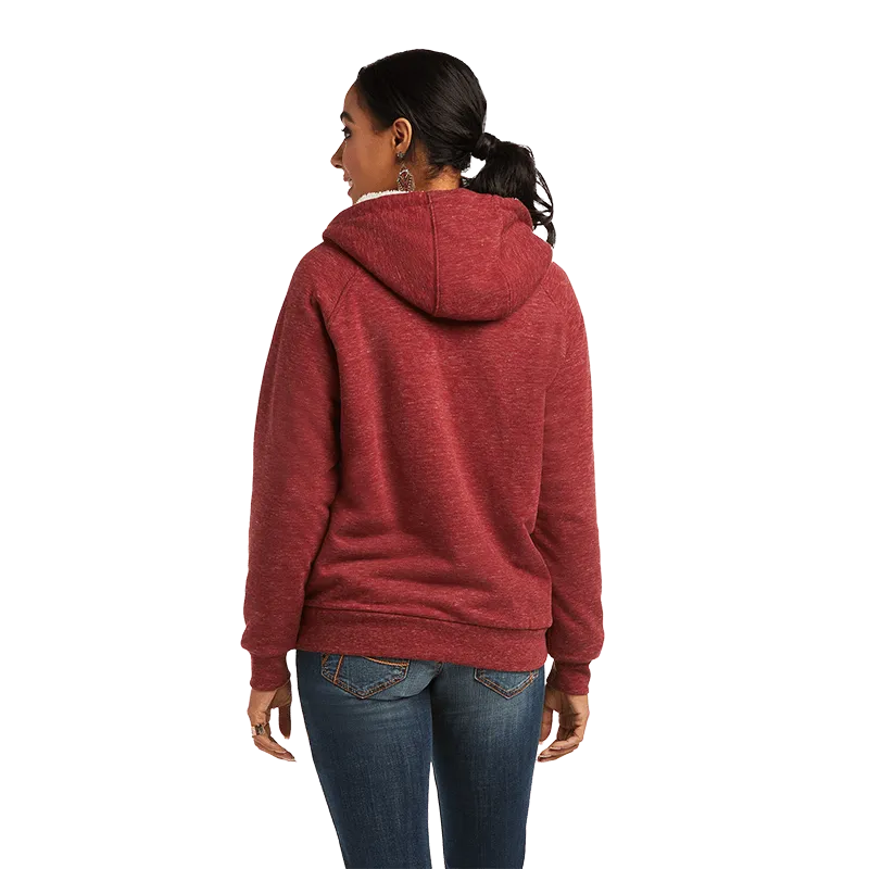 Ariat Women's Real Sherpa Full Zip Rhubarb Hoodie