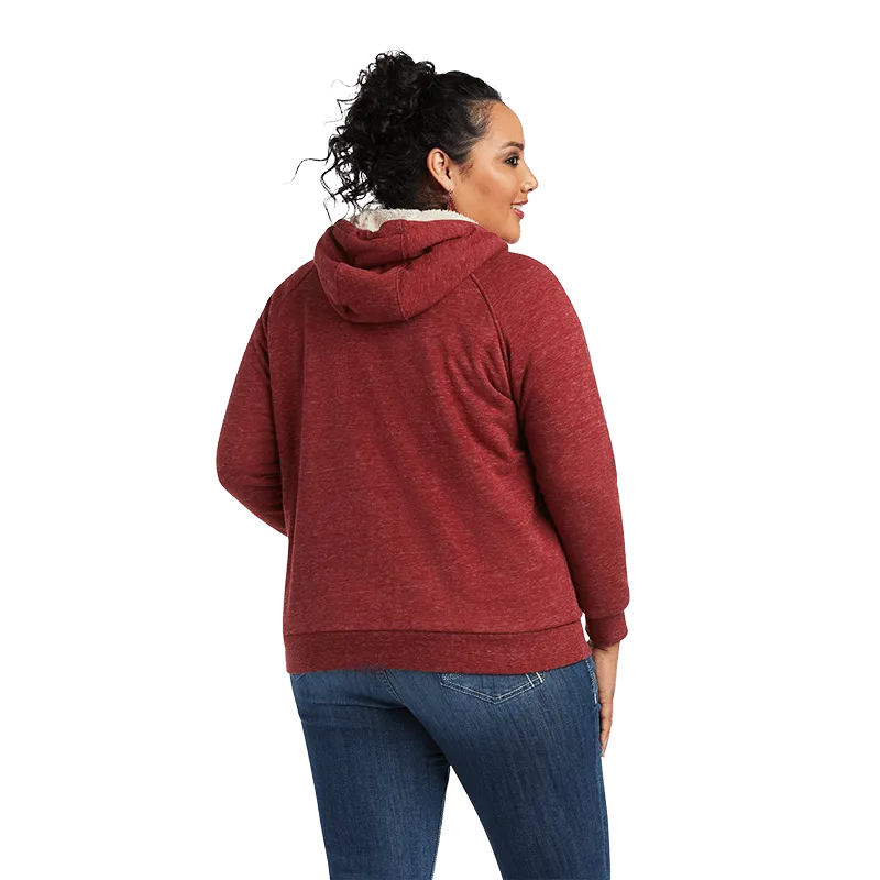 Ariat Women's Real Sherpa Full Zip Rhubarb Hoodie