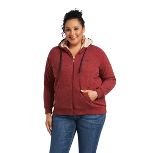 Ariat Women's Real Sherpa Full Zip Rhubarb Hoodie