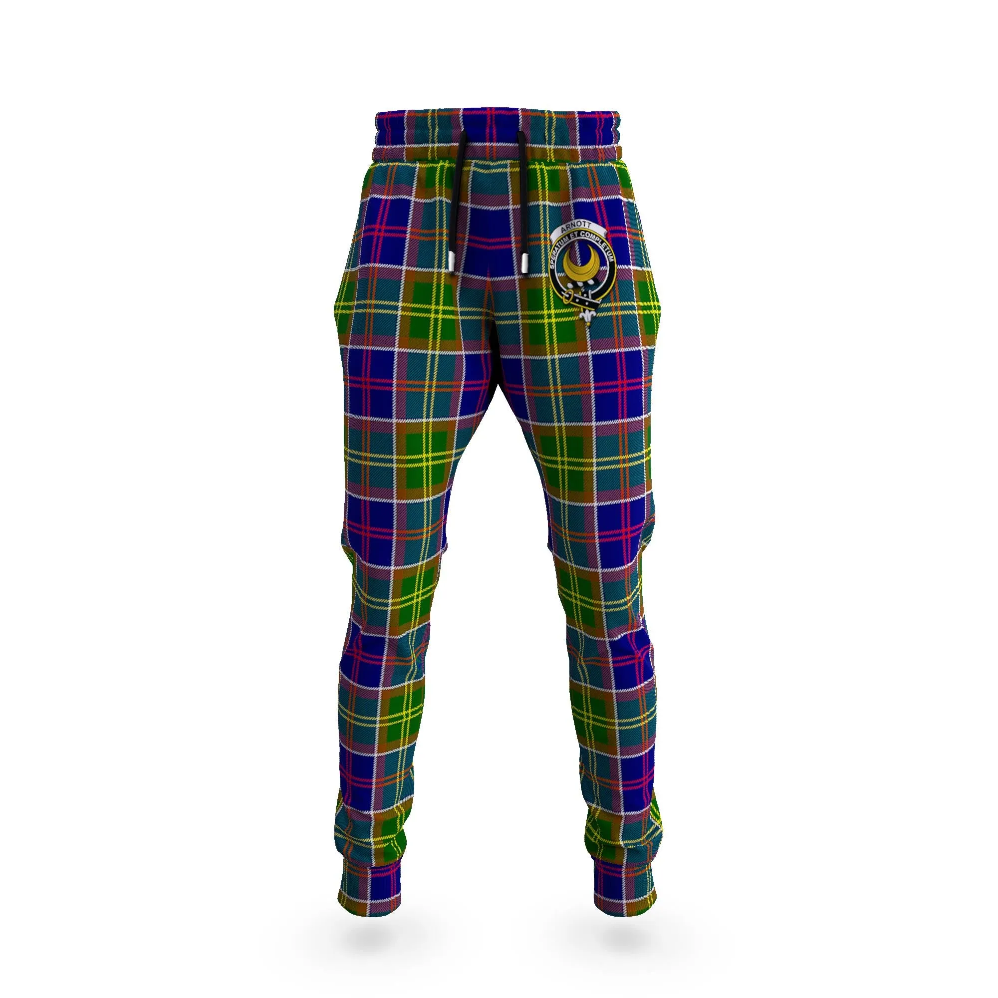 Arnott Tartan Joggers Pants with Family Crest