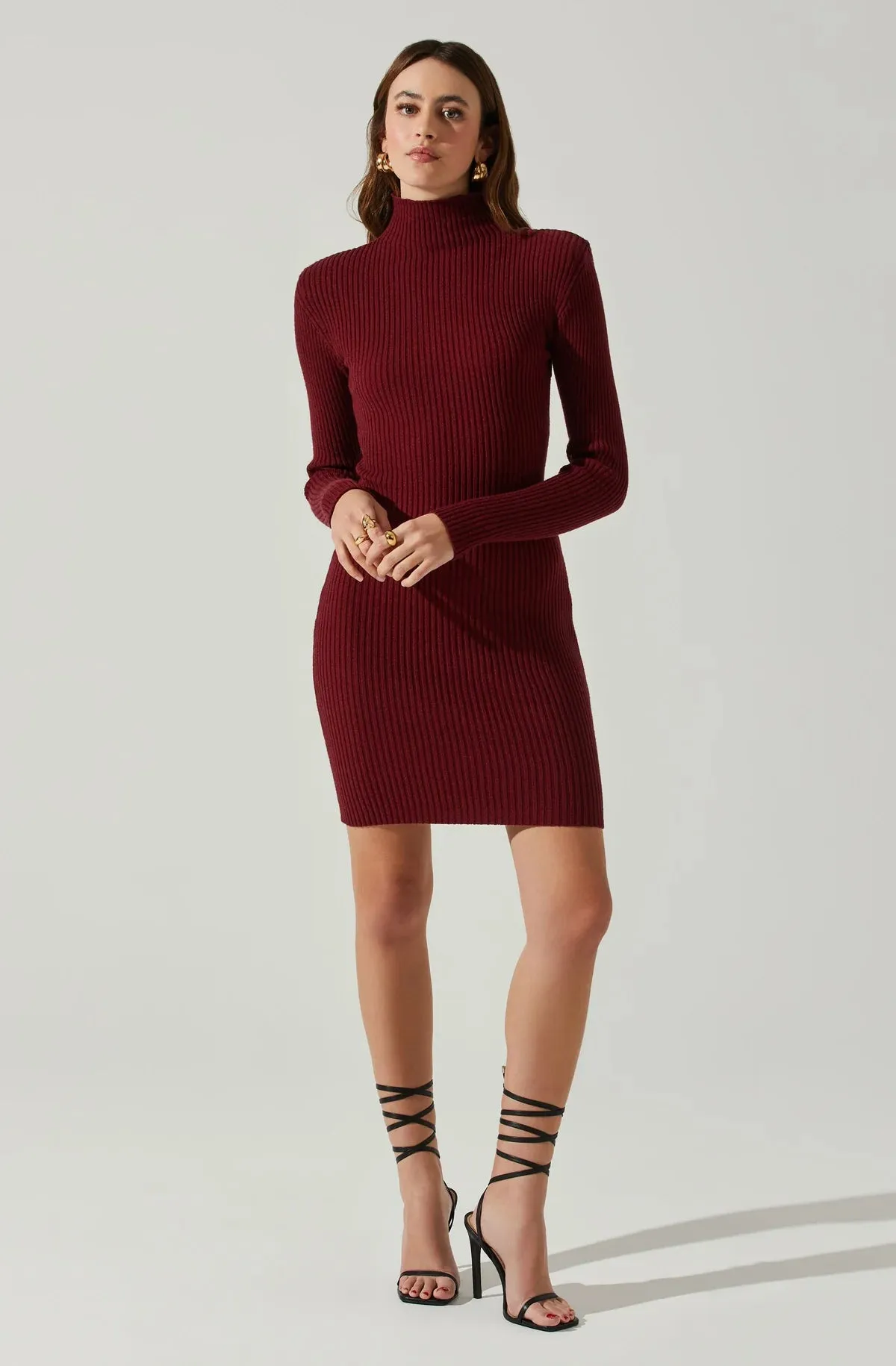 AST Gwendolyn Sweater Dress in Wine