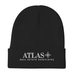 Atlas White Embroidered Beanie