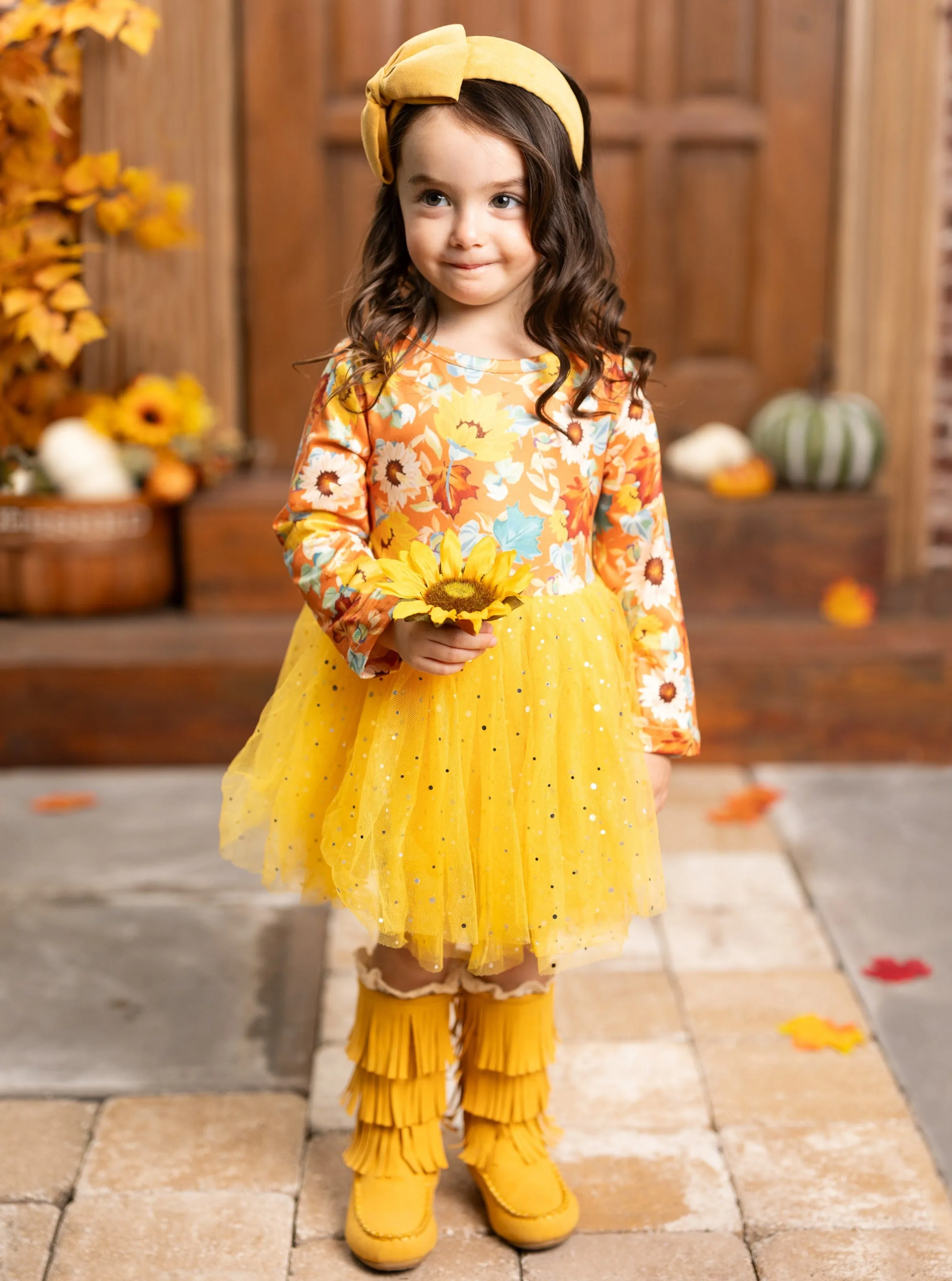 Autumn Blooms Sparkle Tutu Dress