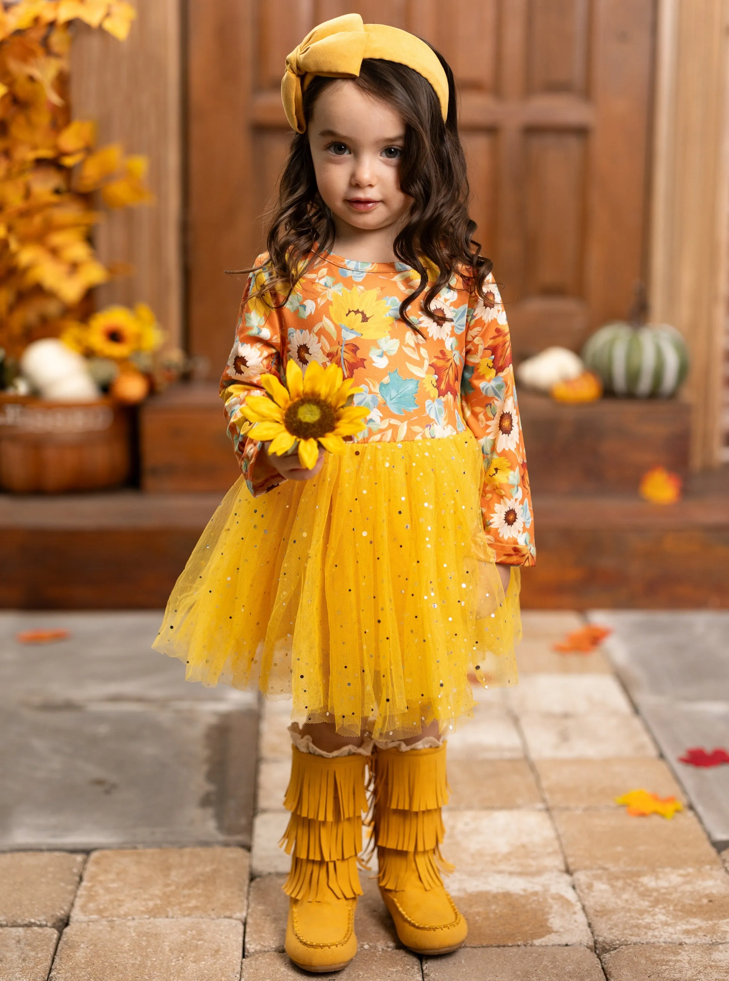 Autumn Blooms Sparkle Tutu Dress