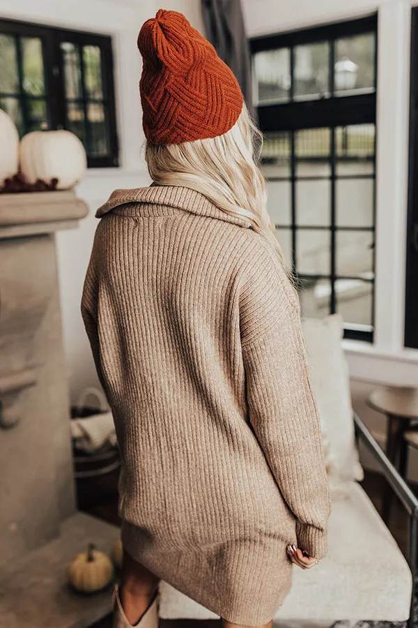 Autumn Event Sweater Dress In Iced Latte