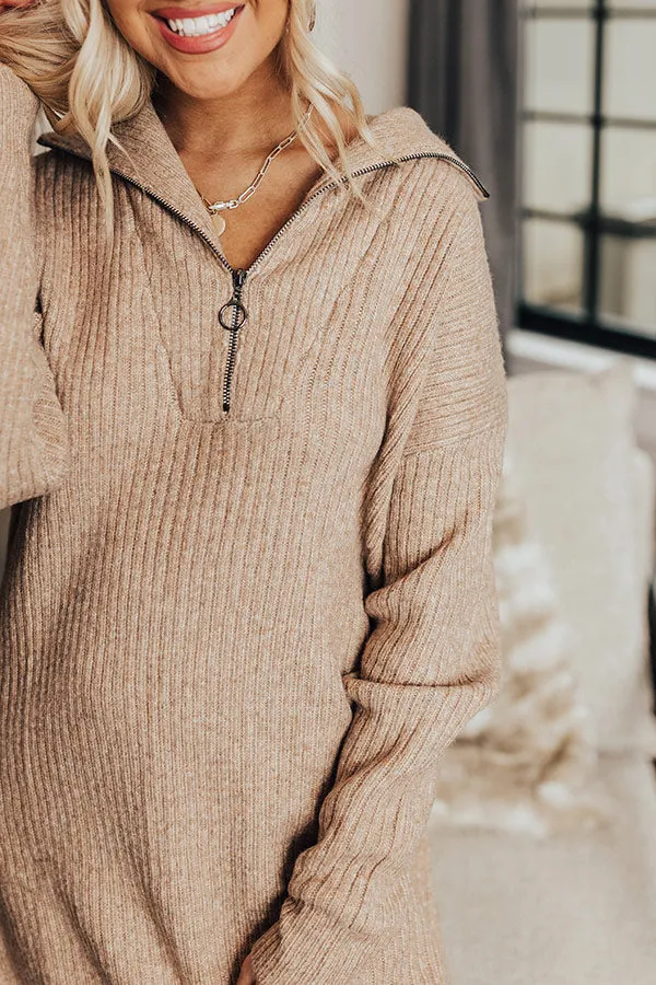 Autumn Event Sweater Dress In Iced Latte