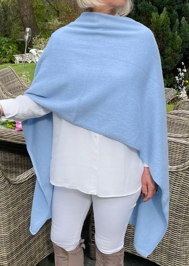 Baby Blue Cashmere Poncho