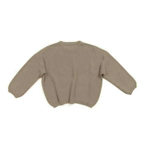 Baby Solid Casual Basic Sweater Crewneck Thick Kids Slouchy Soft Wool