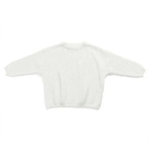 Baby Solid Casual Basic Sweater Crewneck Thick Kids Slouchy Soft Wool