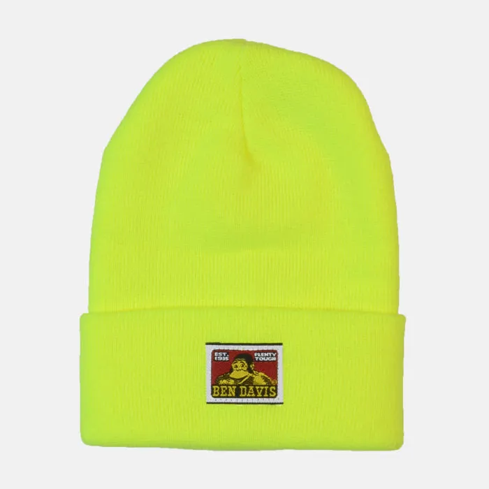 Ben Davis Logo Knit Beanie - Bright Yellow