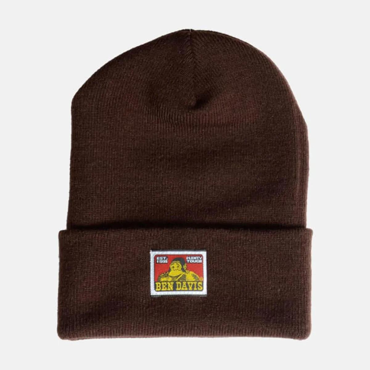 Ben Davis Logo Knit Beanie - Dark Brown