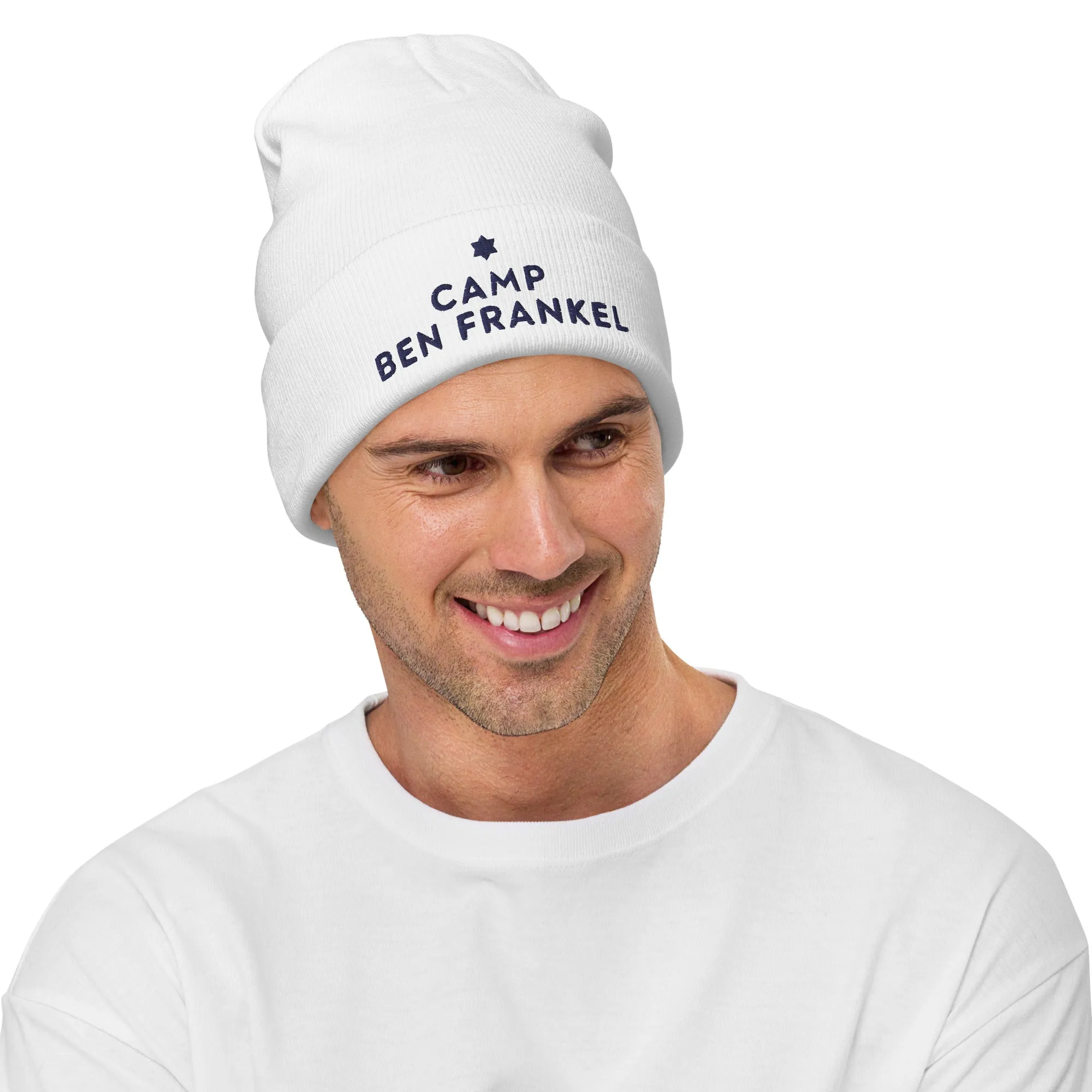 Ben Frankel Embroidered White Beanie