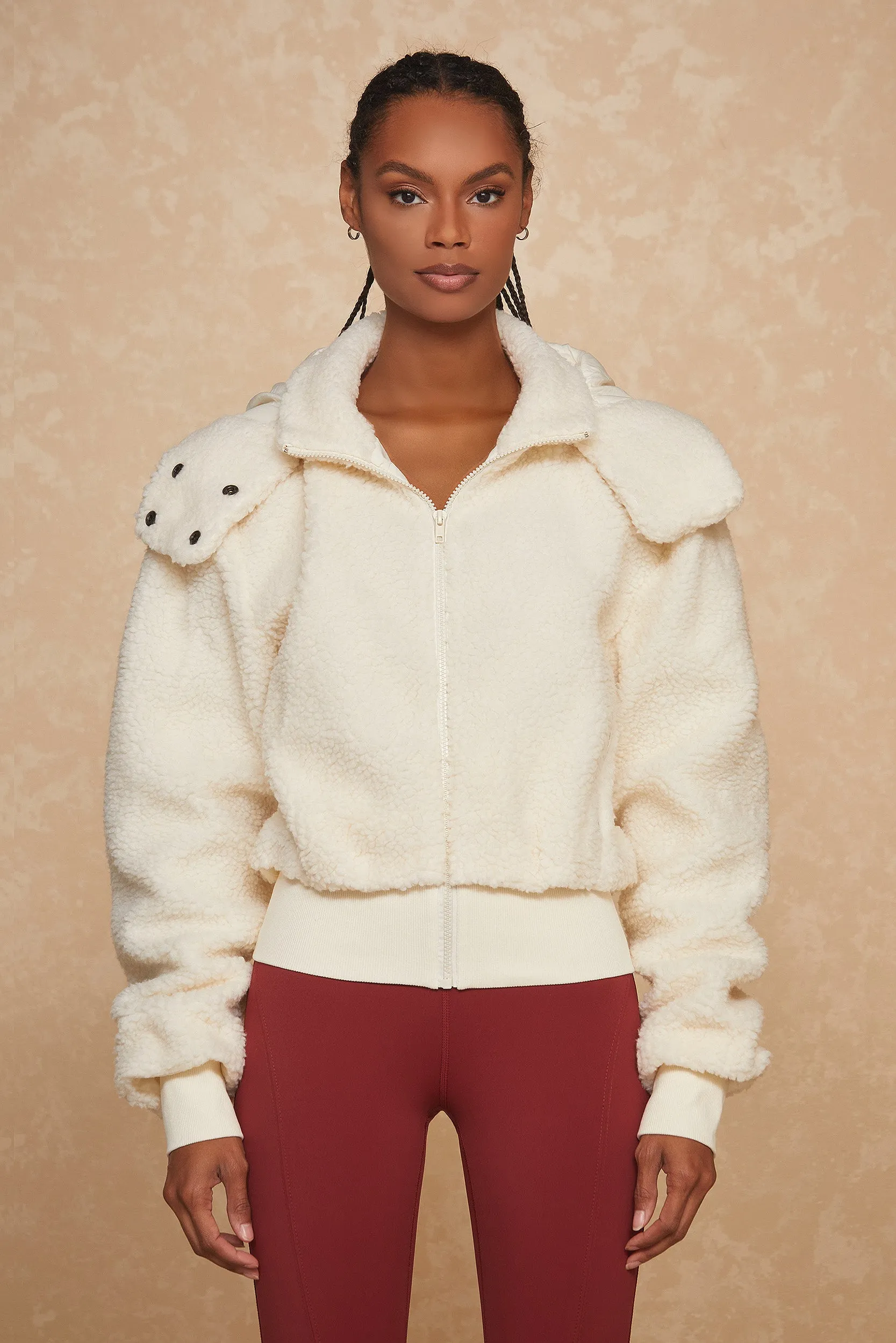 Bianca Sherpa Jacket - Pearl