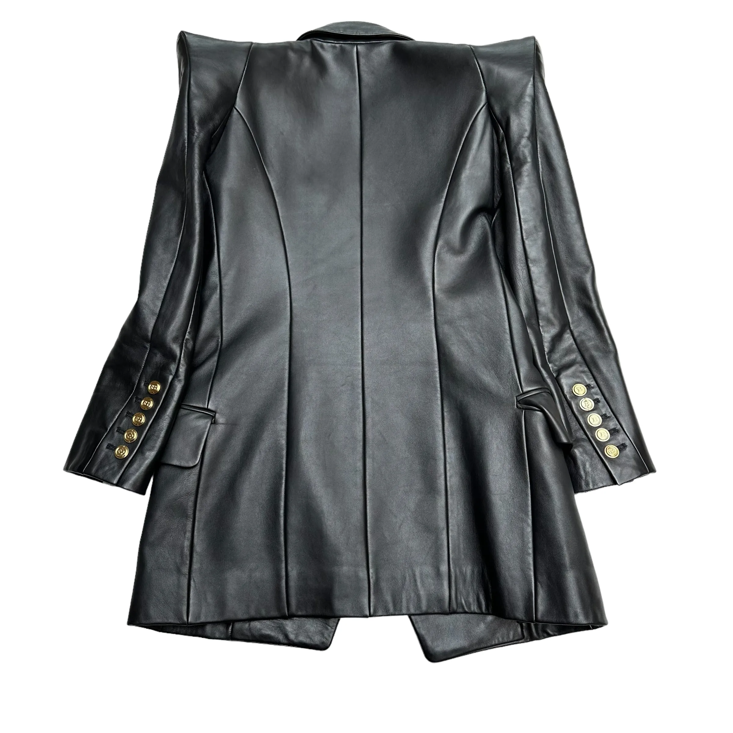 Black Leather Blazer - S