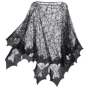 Black Spider Web Poncho